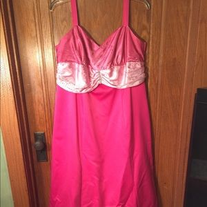 Plus size fuchsia light pink formal dress